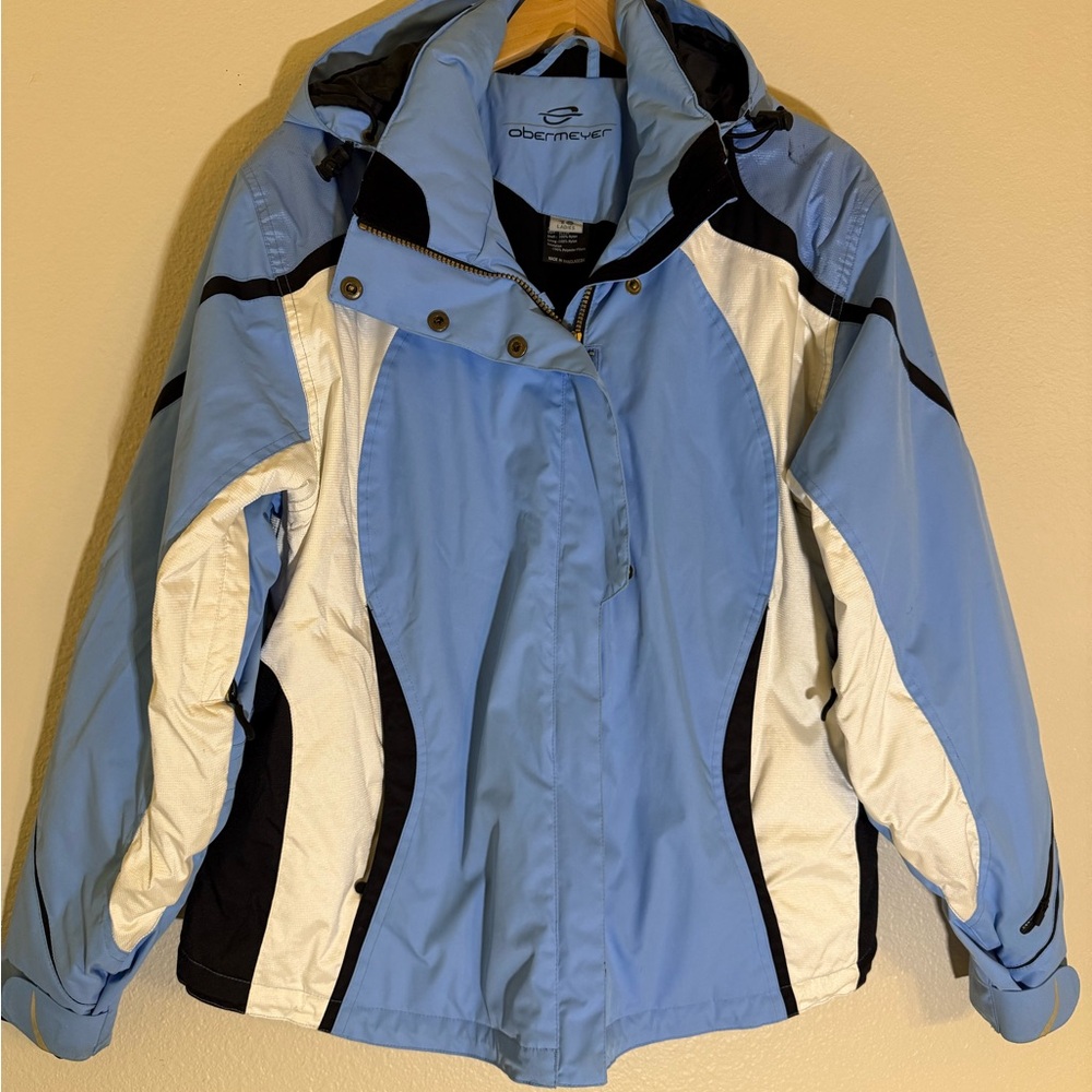 Obermeyer Women's Light Blue and White Ski Jacket
